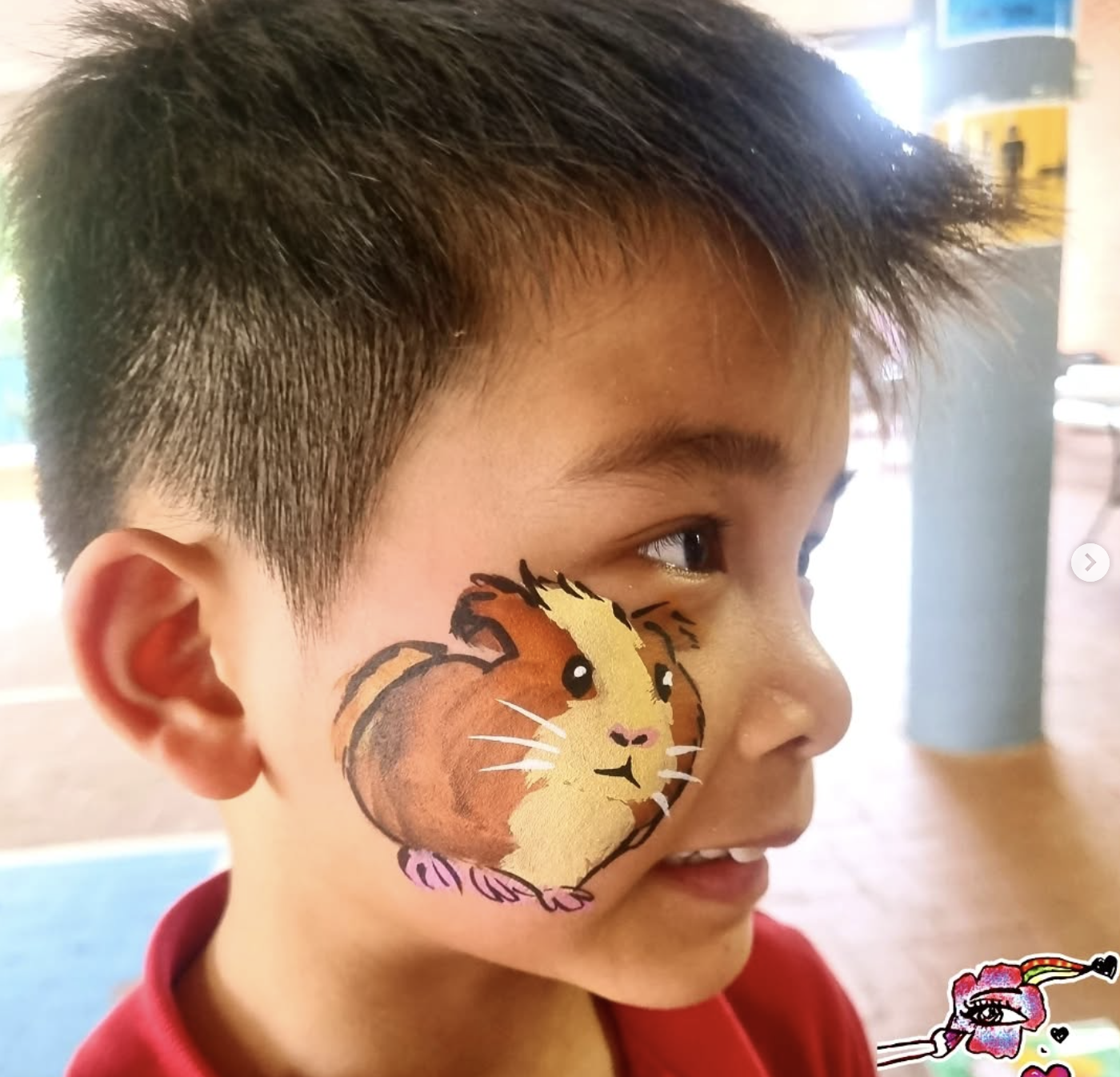 Cute hamster face painting - creative animal designs Sydney